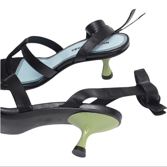 Nicole Sandaña | NWOB Black Leather Bobby Square Toe Strap Sandal - Size EU 40 - Picture 2 of 7